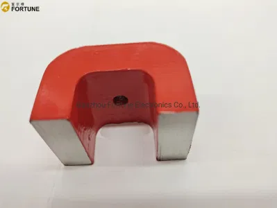 High Quality Cast AlNiCo5 Magnets Customized Size Red Paint Coated Horse Shape Magnetic ,Horseshoe magnet