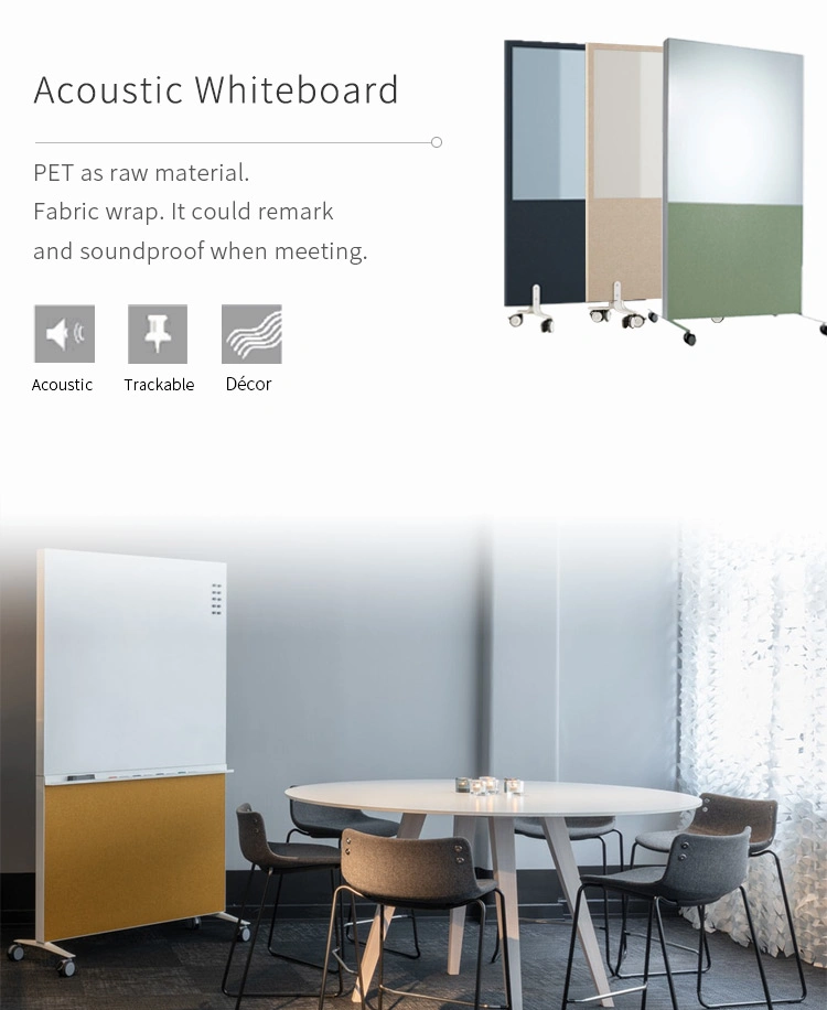 Acoustic Divider Office Acoustic Solution Magnetic Writing Stand Movable Acoustic Whiteboard